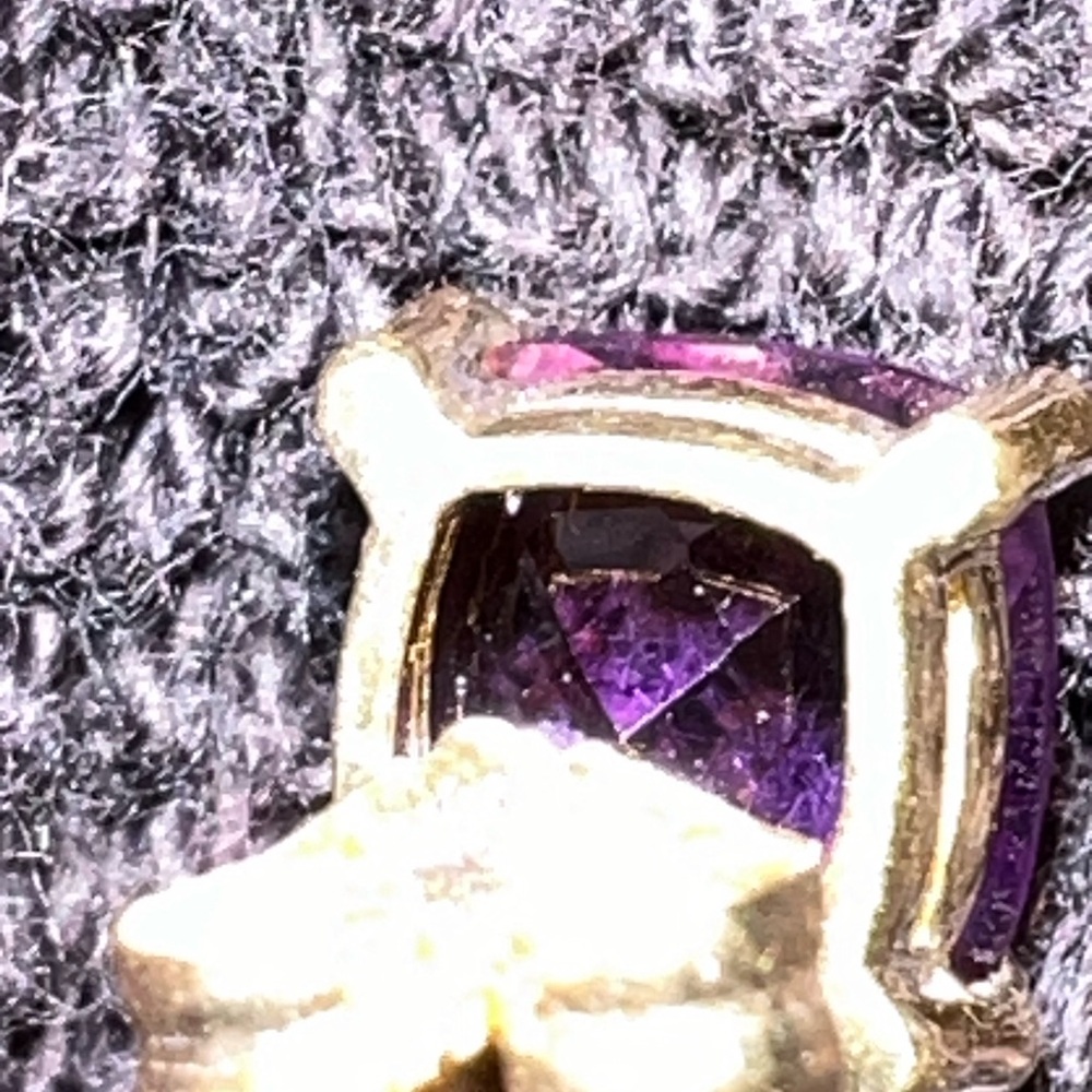 Amethyst and 14Kt Gold Earrings - Picture 3 of 5